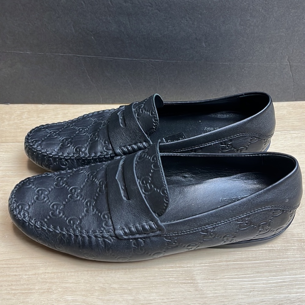 GUCCI Signature Driver Loafers-Guccissima leather, black SIZE 7 1/2 US - Picture 5 of 12